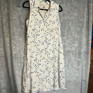 Anne Klein Sleeveless Summer Button Front Dress with Pockets! Size 6 EUC
